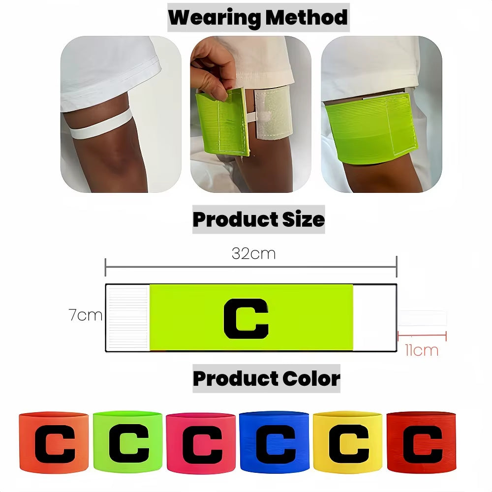 High Quality Leader Match Football Armband Professional Captain Arm Band Bracelet Adjustable Bright Competition Soccer Gift