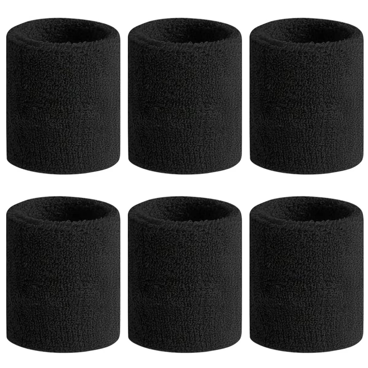 6Pcs Sweat Absorption Sports Wristband, Moisture Wicking Wrist Guard for Tennis, Basketball, Running