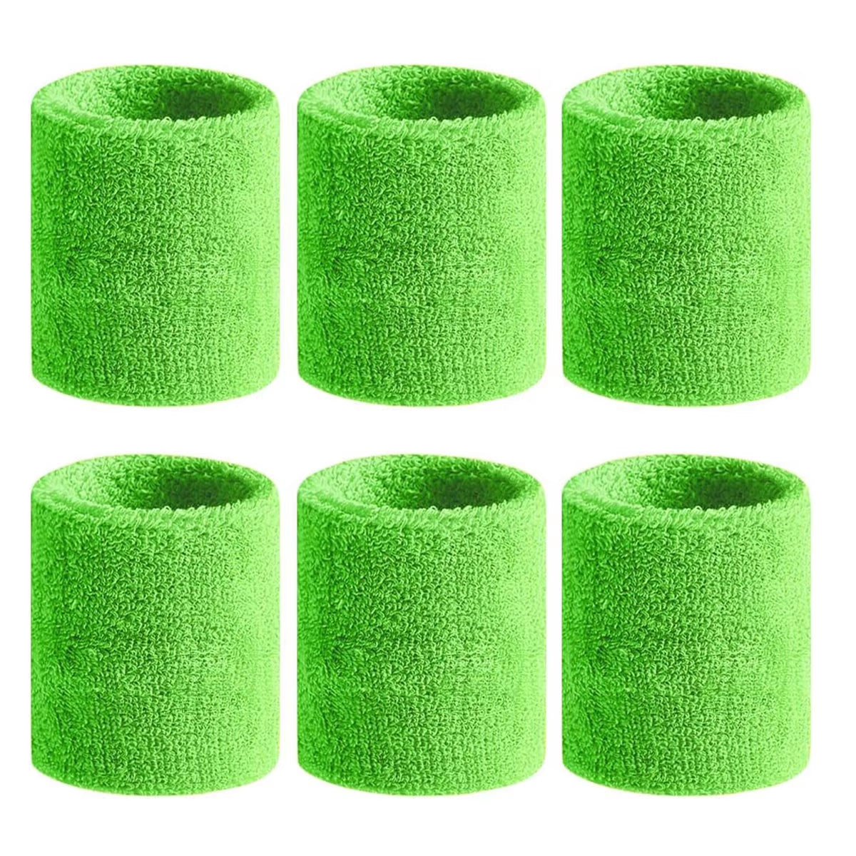 6Pcs Sweat Absorption Sports Wristband, Moisture Wicking Wrist Guard for Tennis, Basketball, Running