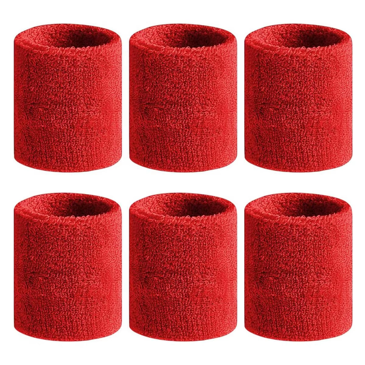 6Pcs Sweat Absorption Sports Wristband, Moisture Wicking Wrist Guard for Tennis, Basketball, Running