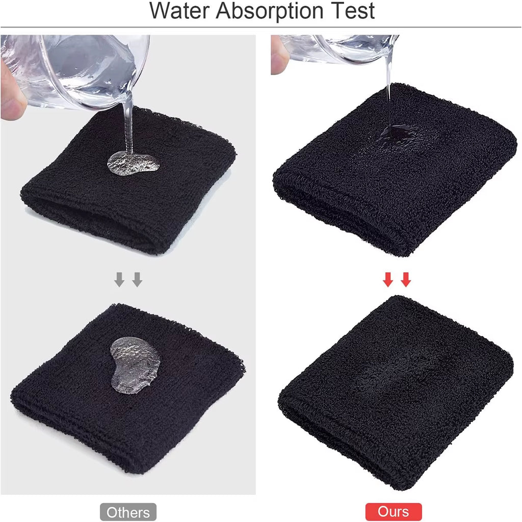 6Pcs Sweat Absorption Sports Wristband, Moisture Wicking Wrist Guard for Tennis, Basketball, Running