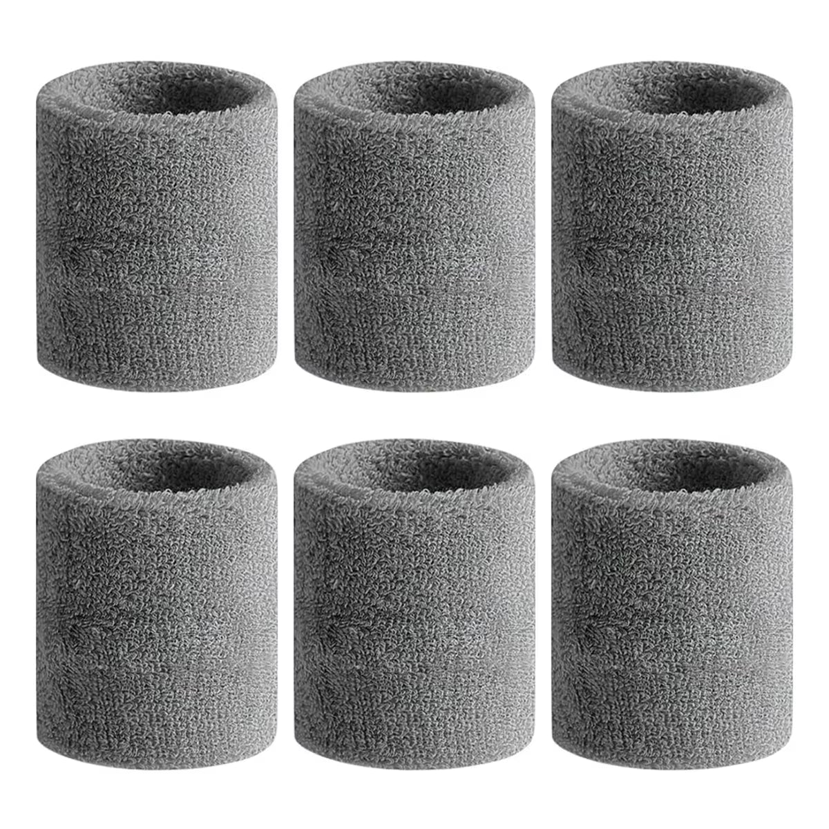 6Pcs Sweat Absorption Sports Wristband, Moisture Wicking Wrist Guard for Tennis, Basketball, Running